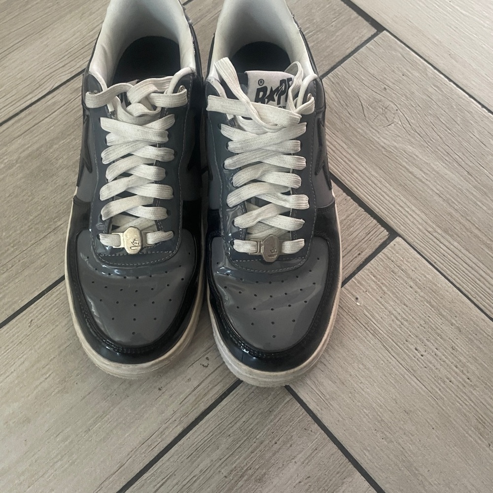 Bape Gray and Black Bapesta